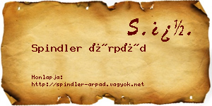 Spindler Árpád névjegykártya